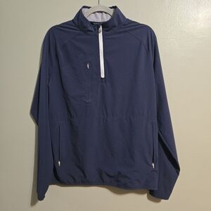 Peter Millar Crown Crafted Performance Half Zip Jacket Navy Blue M-